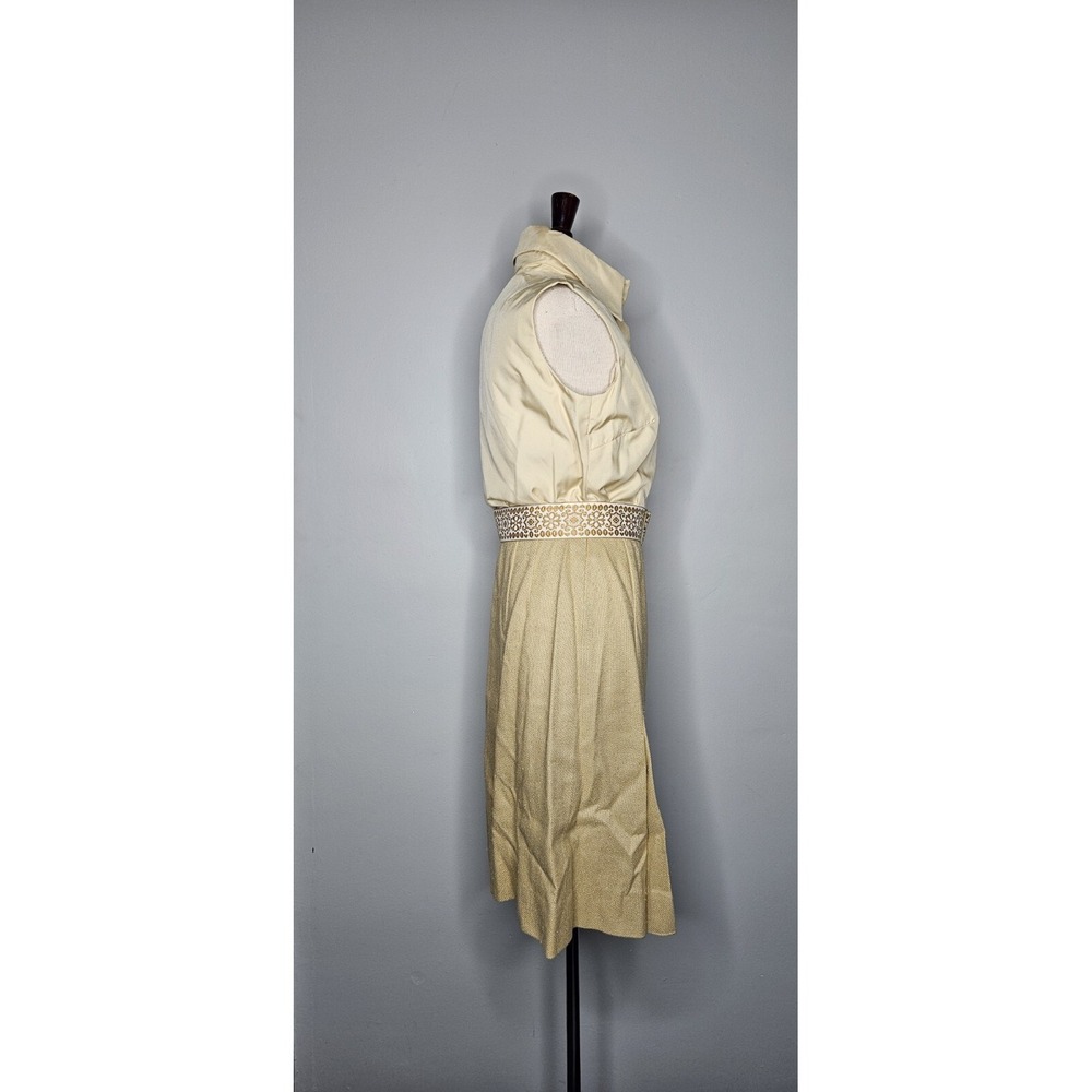 VTG 1960s California Girl Tweed Dress & Jacket Set Embroidered Belt Mod M - Picture 7 of 10